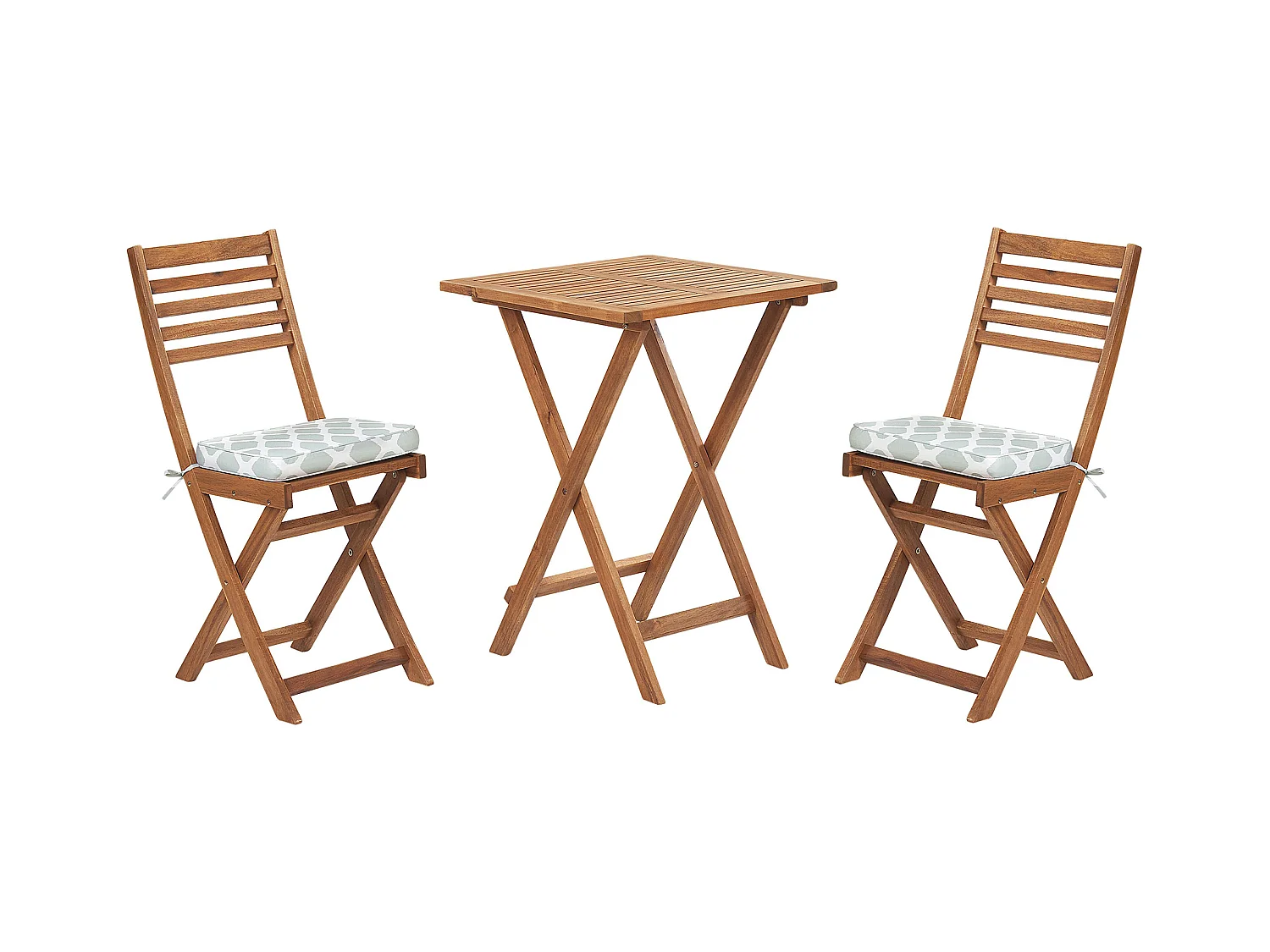Ensemble pour bistro avec coussins Pliant FIJI Acacia Vert menthe