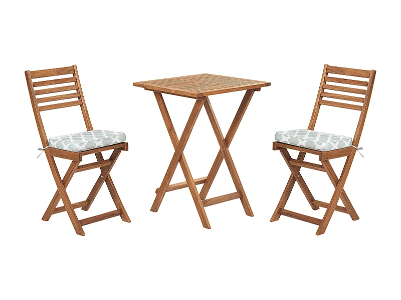 Ensemble pour bistro avec coussins Pliant FIJI Acacia Vert menthe