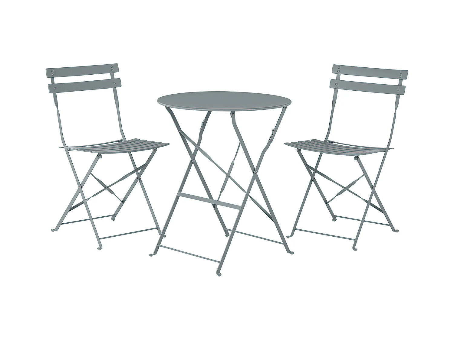 Ensemble pour bistro Pliant FIORI Métal Gris