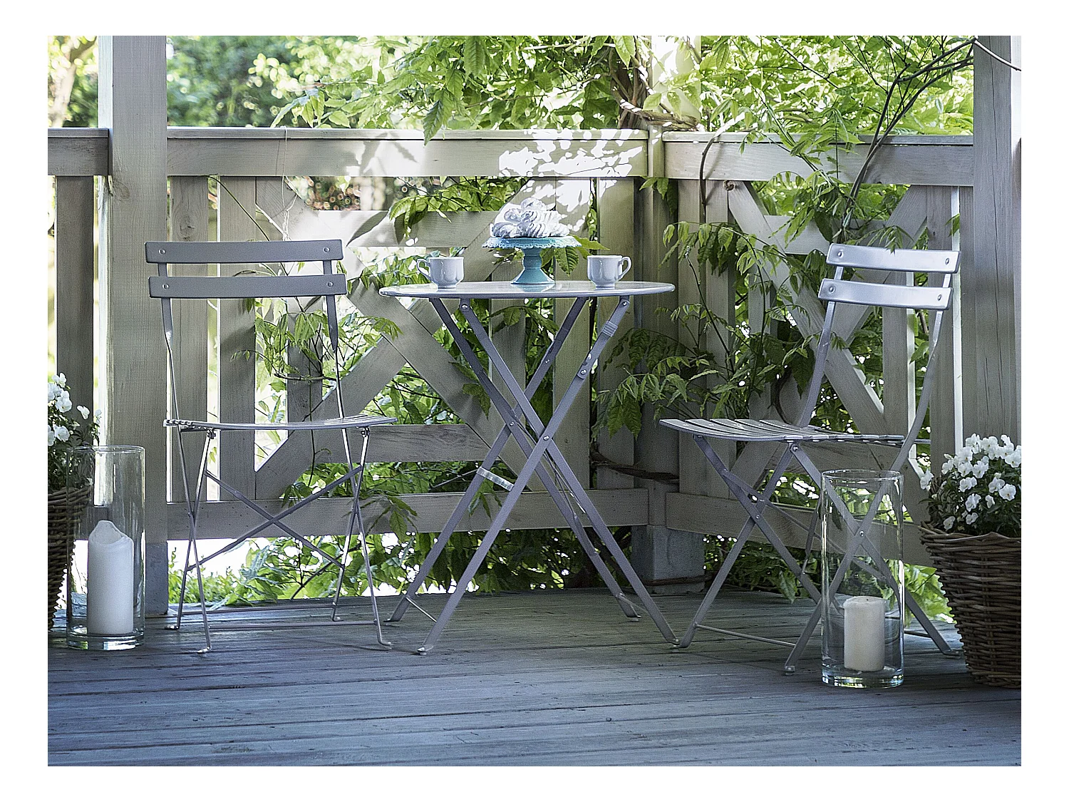 Bistroset Inklapbaar FIORI Metaal Grijs