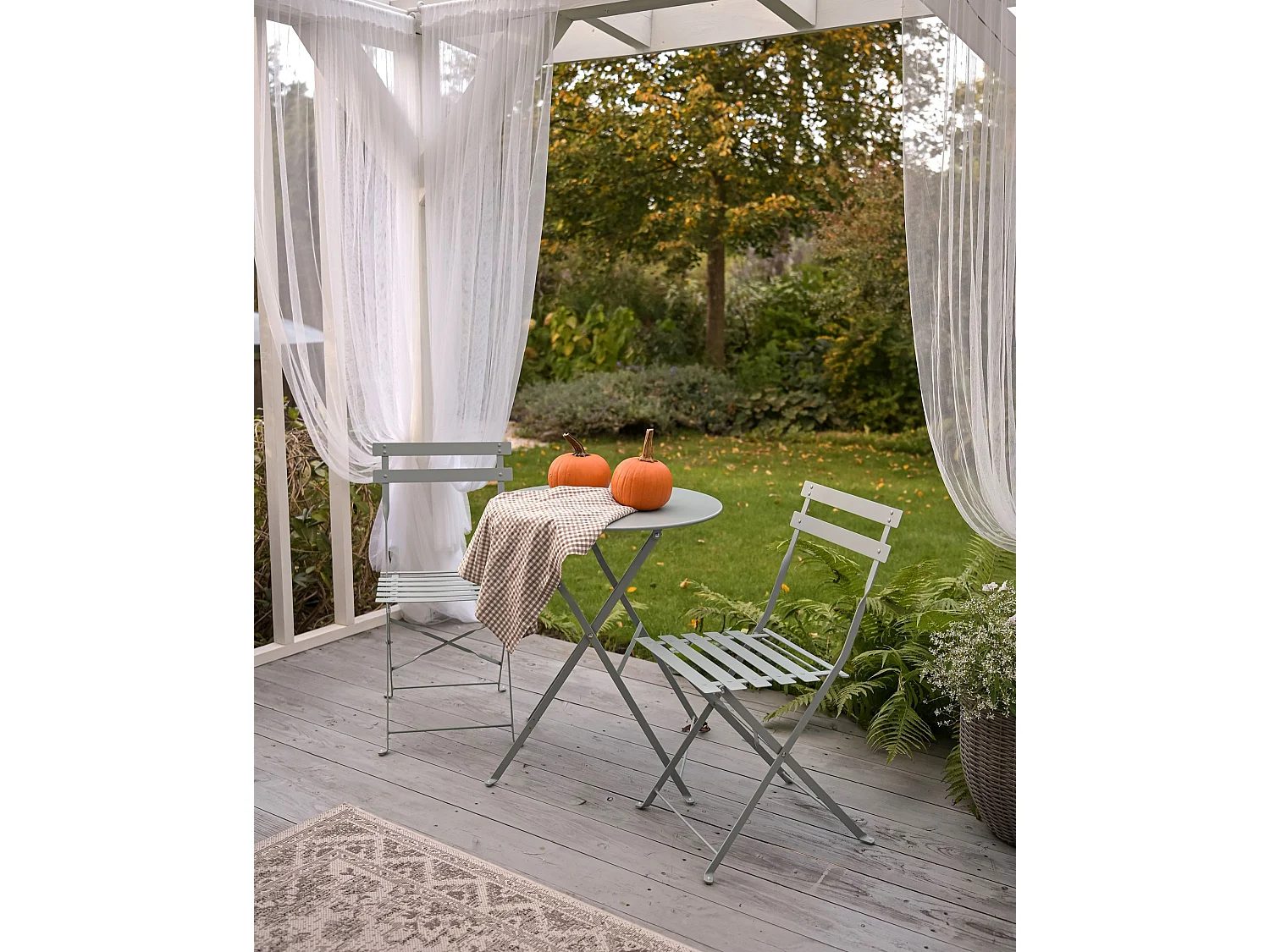 Ensemble pour bistro Pliant FIORI Métal Gris