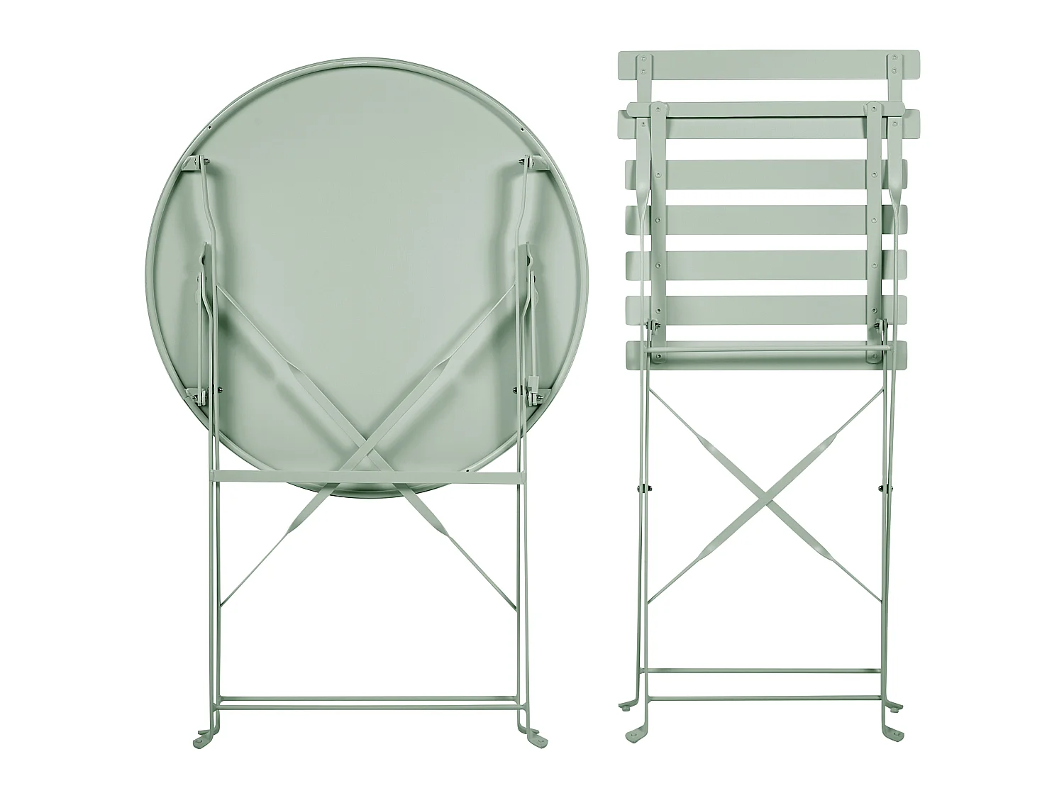 Ensemble bistrot Pliant FIORI Métal Gris