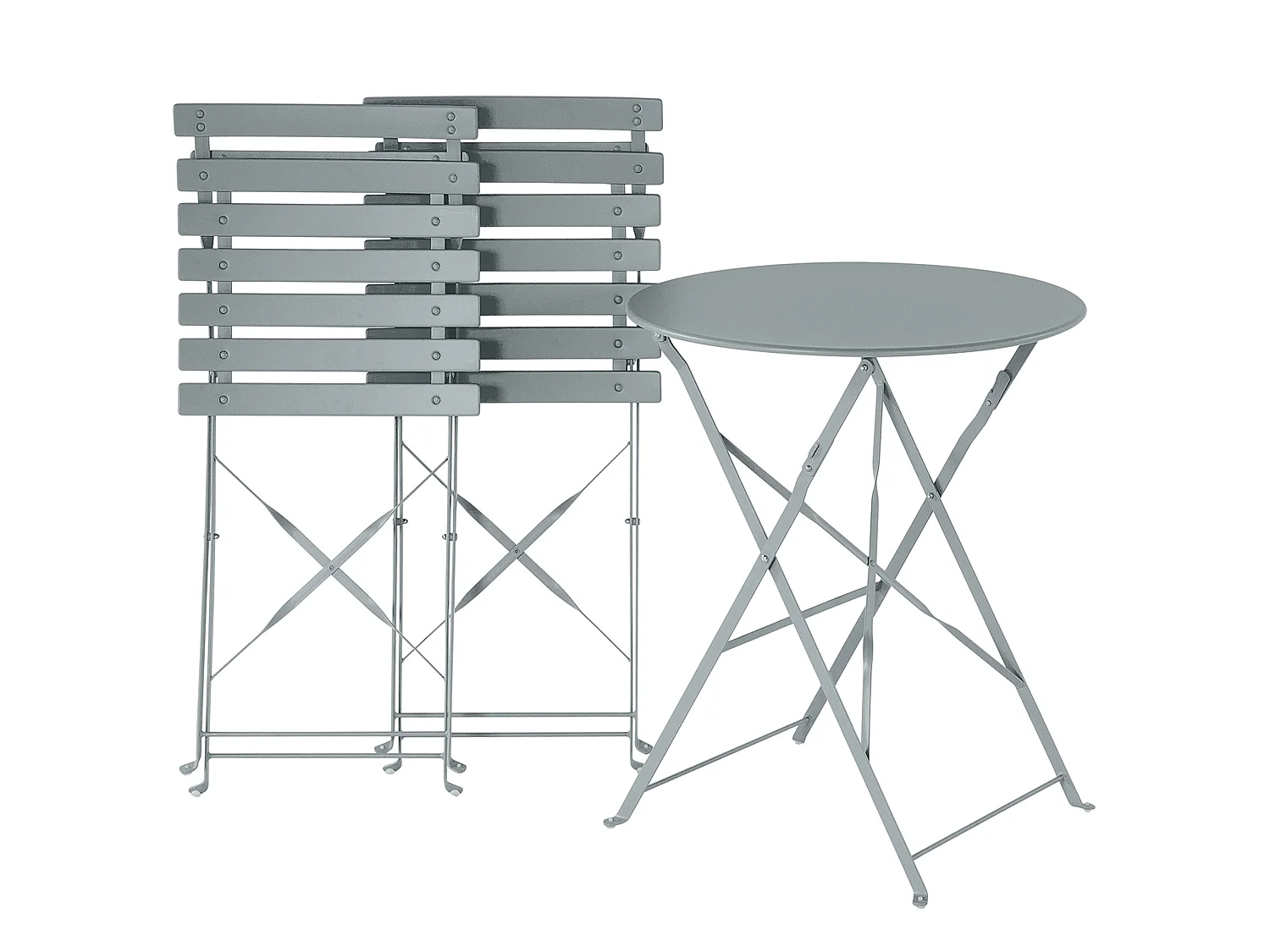 Ensemble bistrot Pliant FIORI Métal Gris
