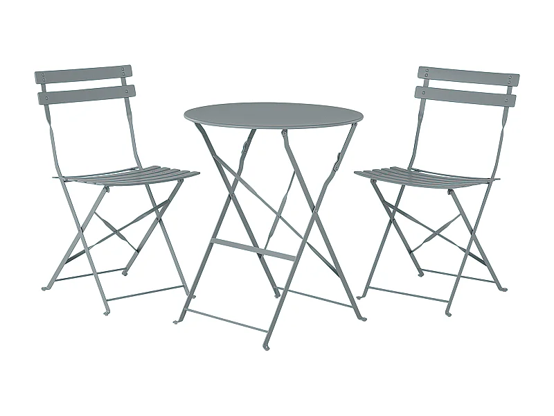 Bistro Set klappbar FIORI Metall Grau