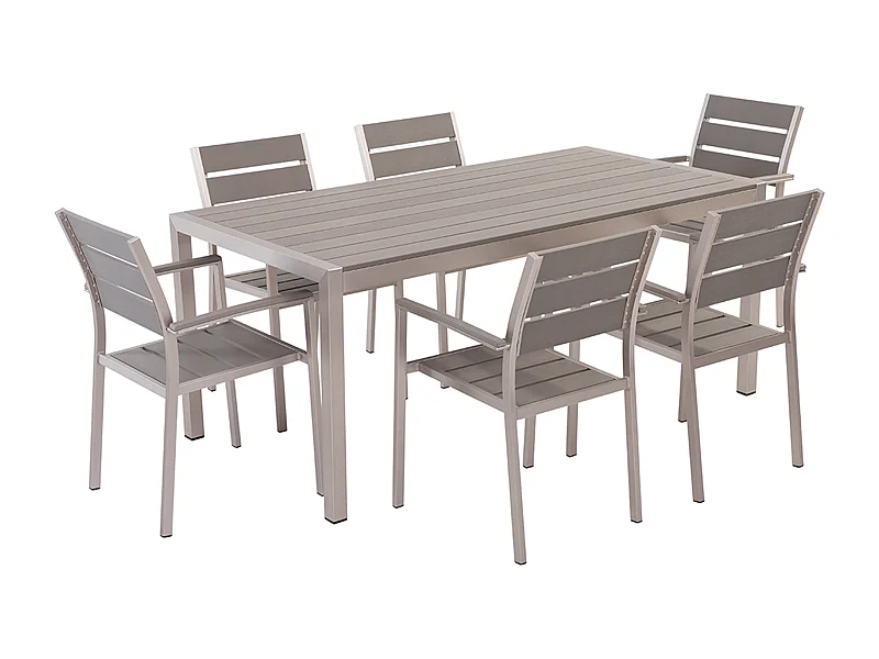 Set da pranzo da giardino 6 posti VERNIO Grigio