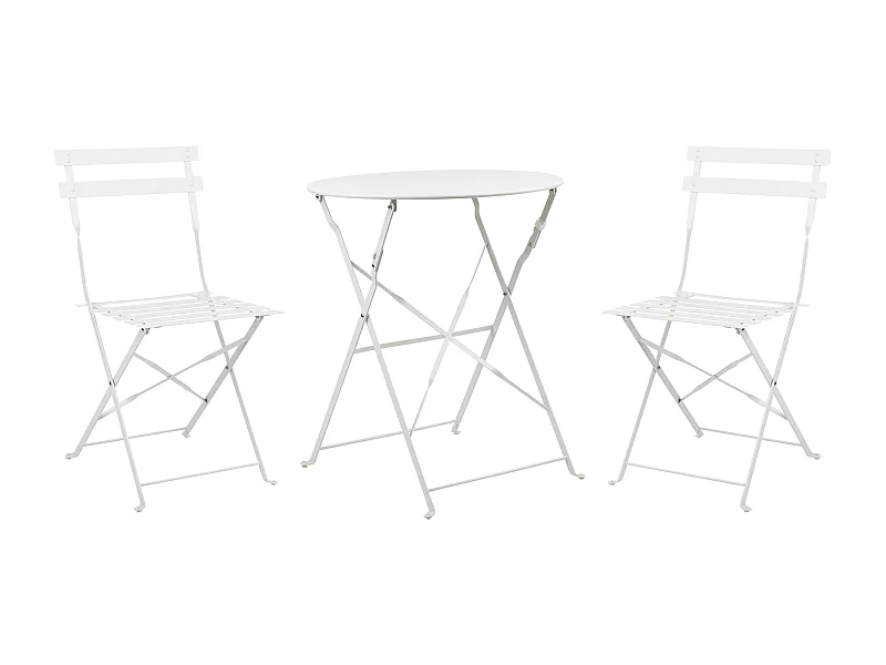 Set bistrot Pieghevole FIORI Metallo Bianco