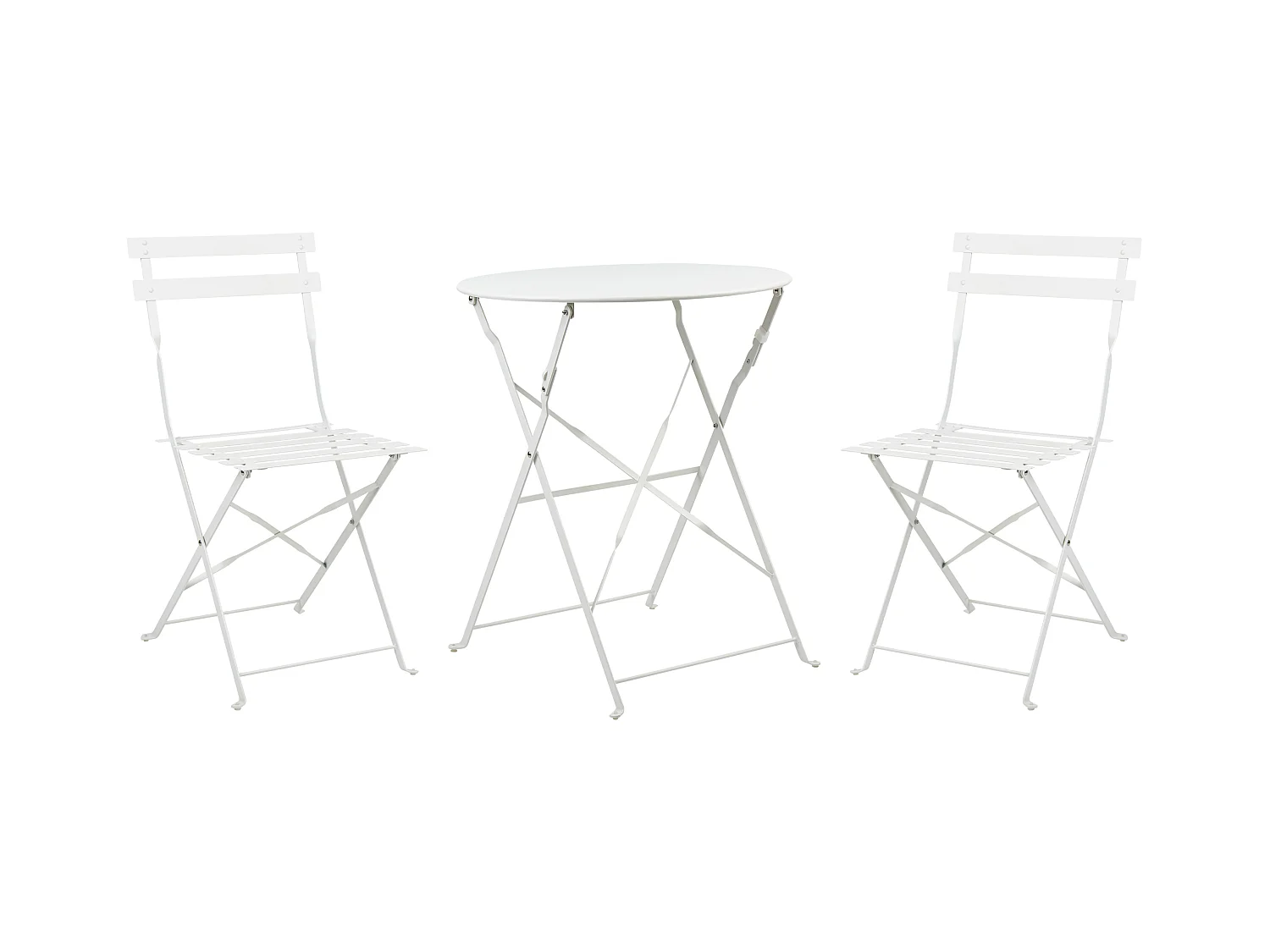Ensemble pour bistro Pliant FIORI Métal Blanc