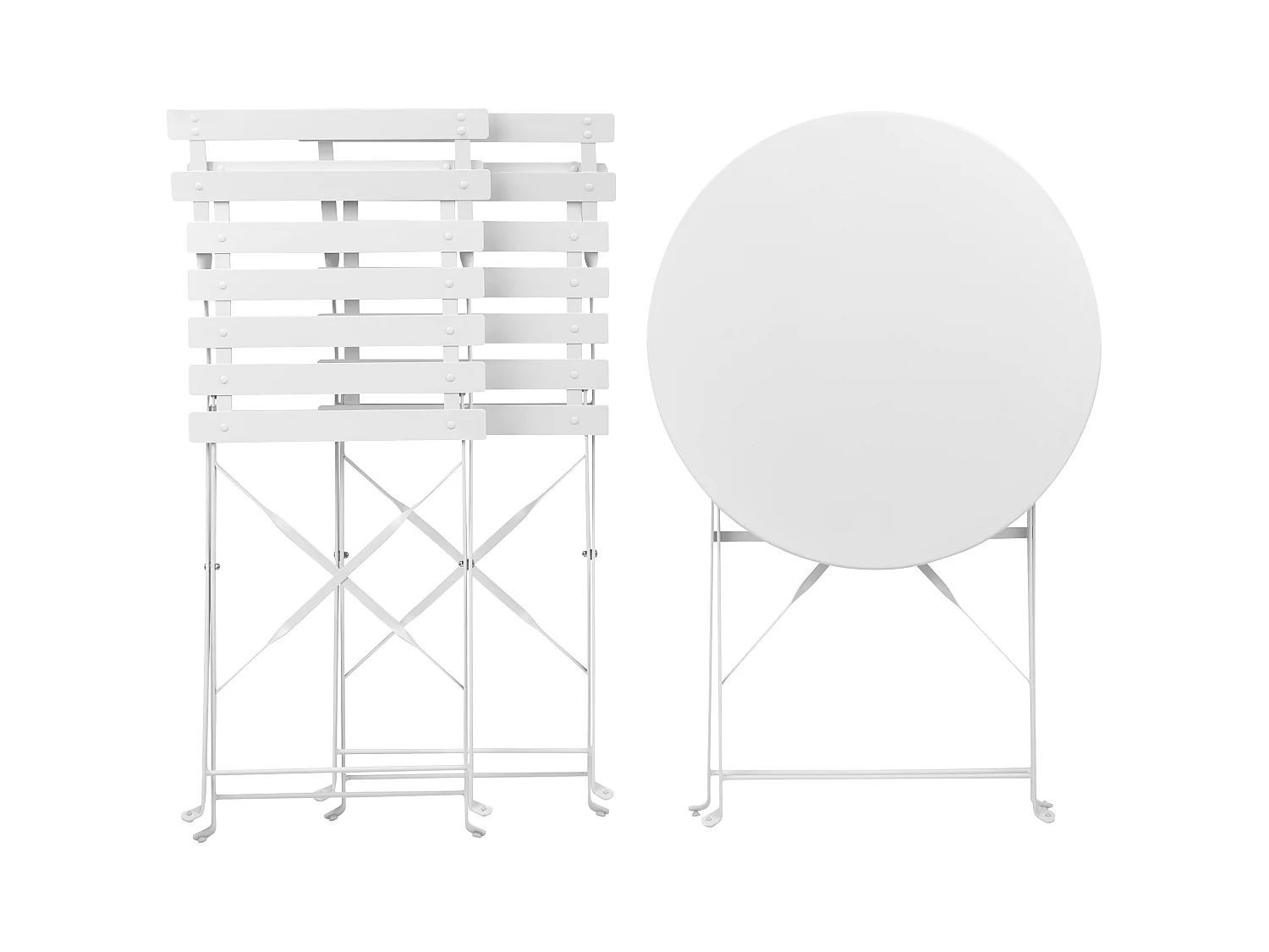 Bistroset Inklapbaar FIORI Metaal Wit