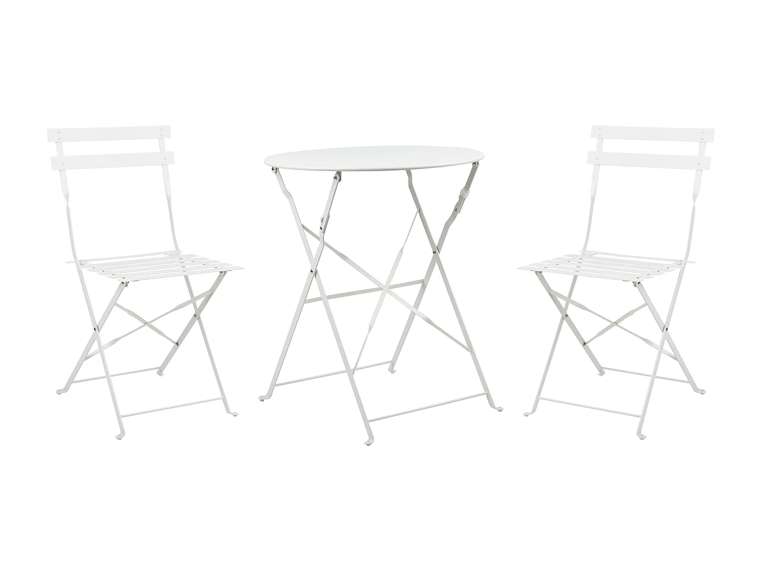 Ensemble pour bistro Pliant FIORI Métal Blanc