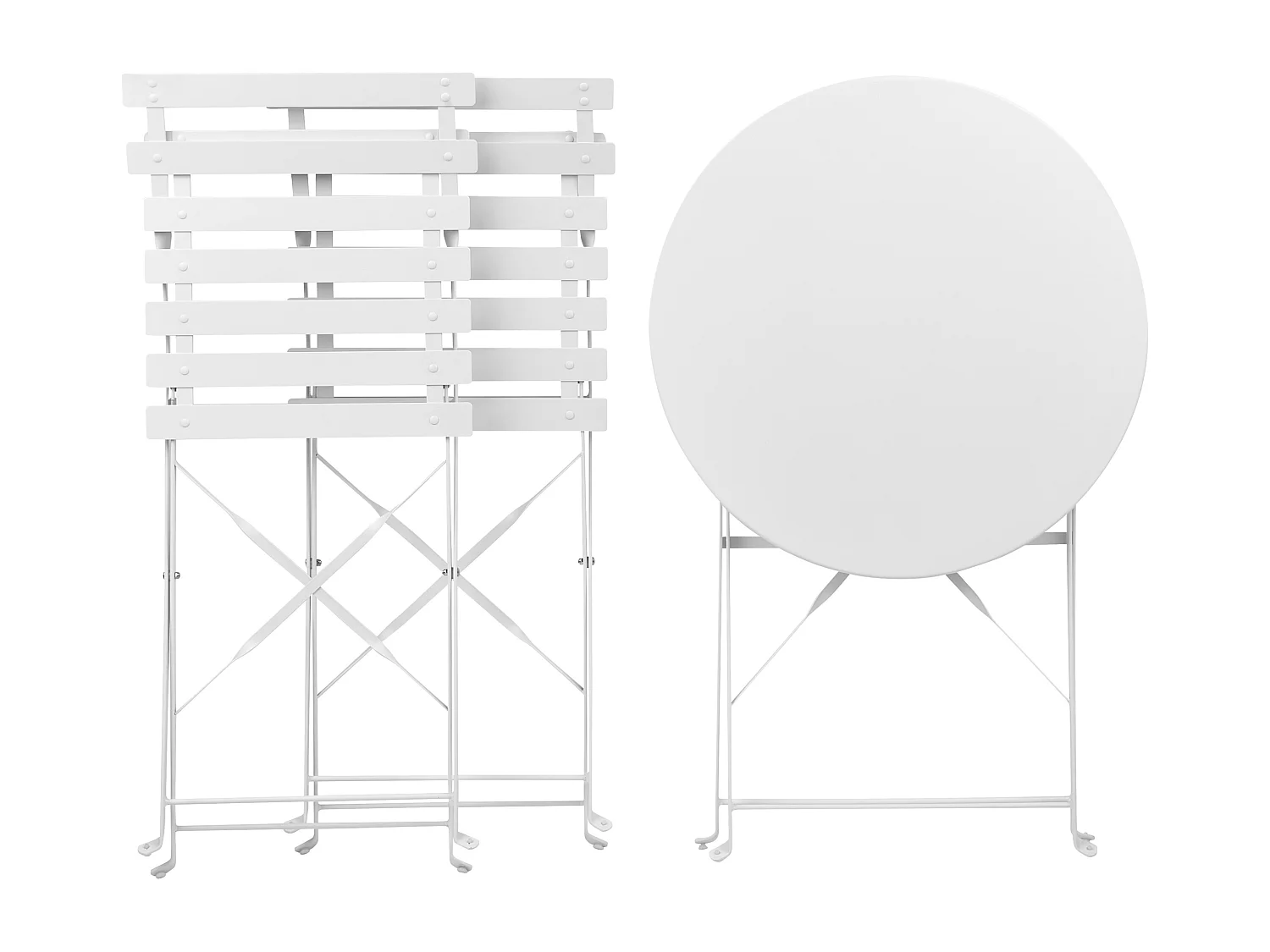 Ensemble pour bistro Pliant FIORI Métal Blanc