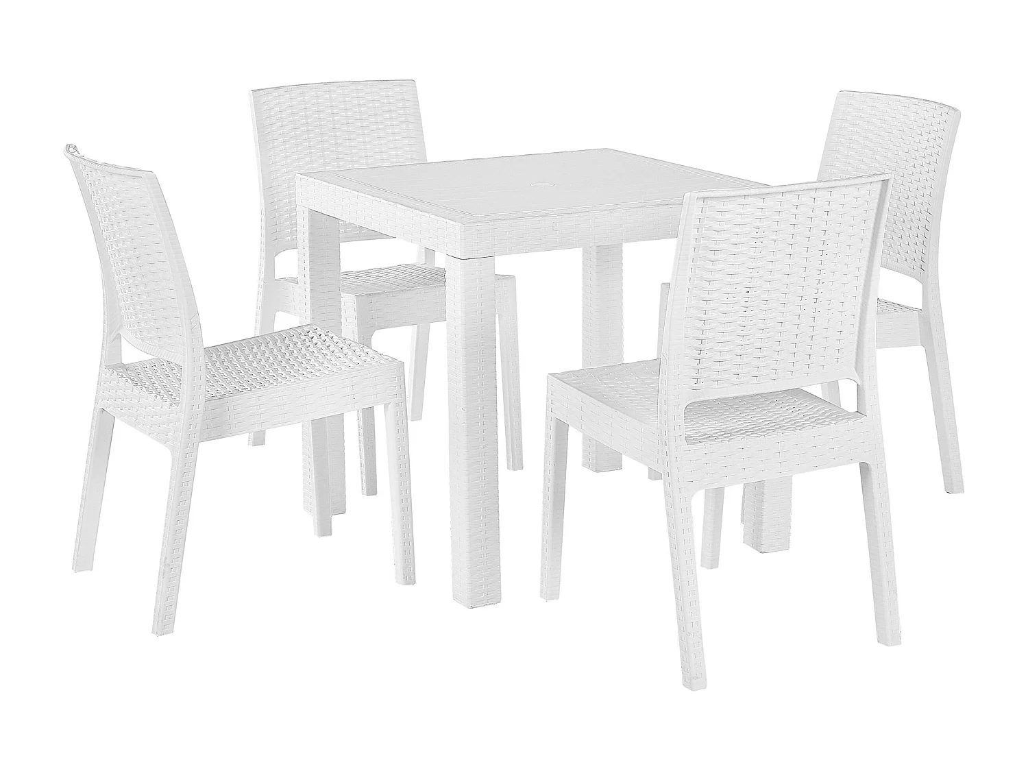 Conjunto de comedor exterior 4 plazas FOSSANO Blanco