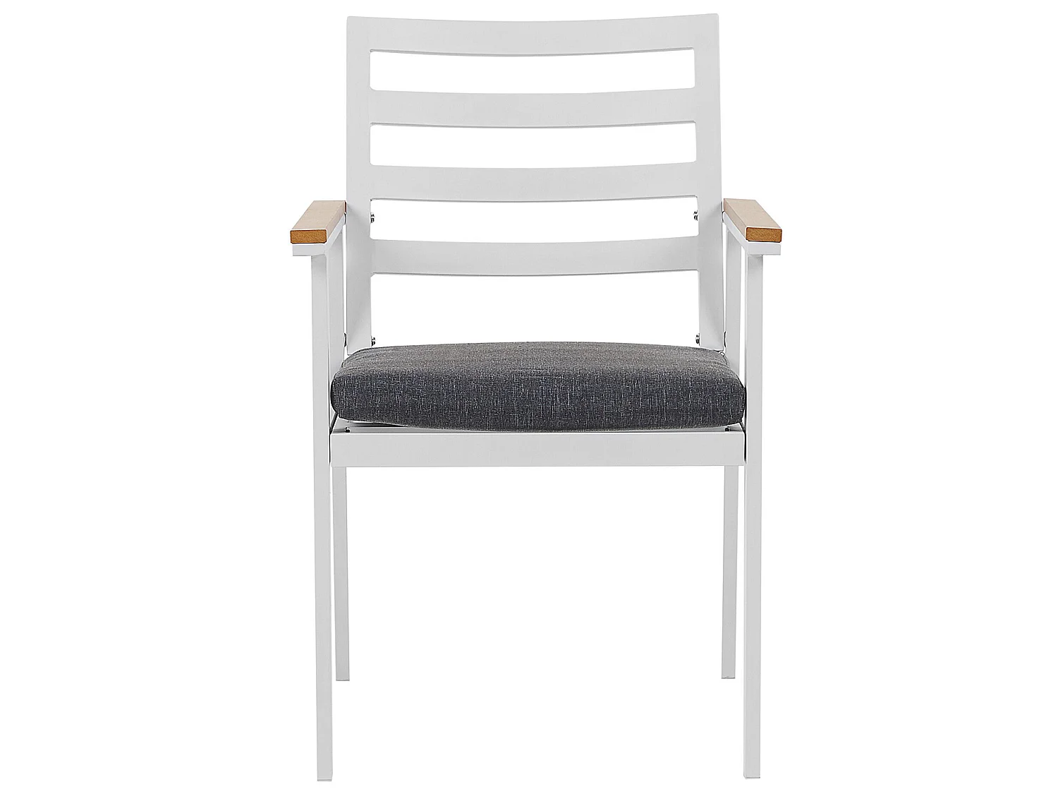 Salle à manger de jardin 4 places CAVOLI avec coussins Métal Gris