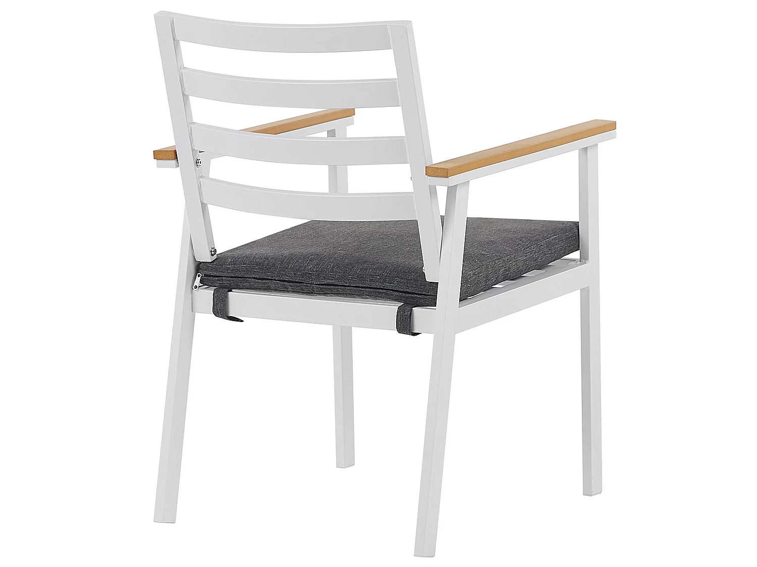 Salle à manger de jardin 4 places CAVOLI avec coussins Métal Gris