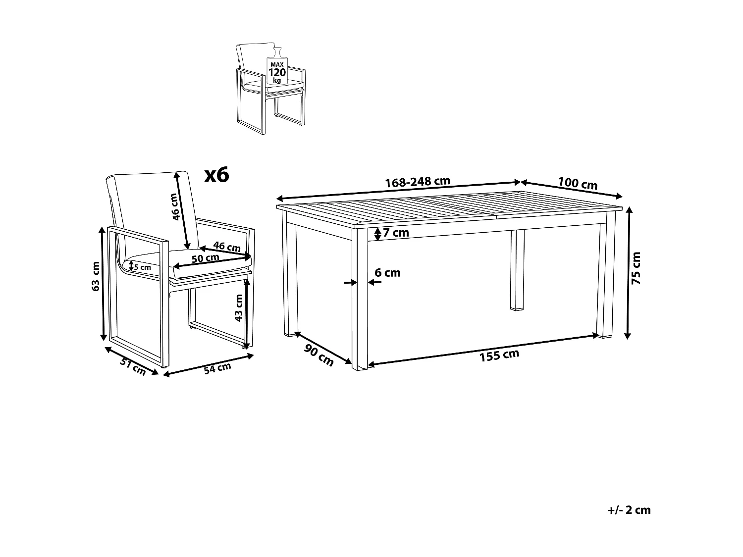Zestaw ogrodowy dla 6 osób PANCOLE z poduszkami Metal Szary