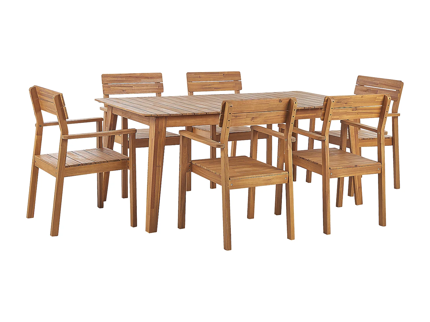 Tuinset 6-zitter FORNELLI Acaciahout Bruin