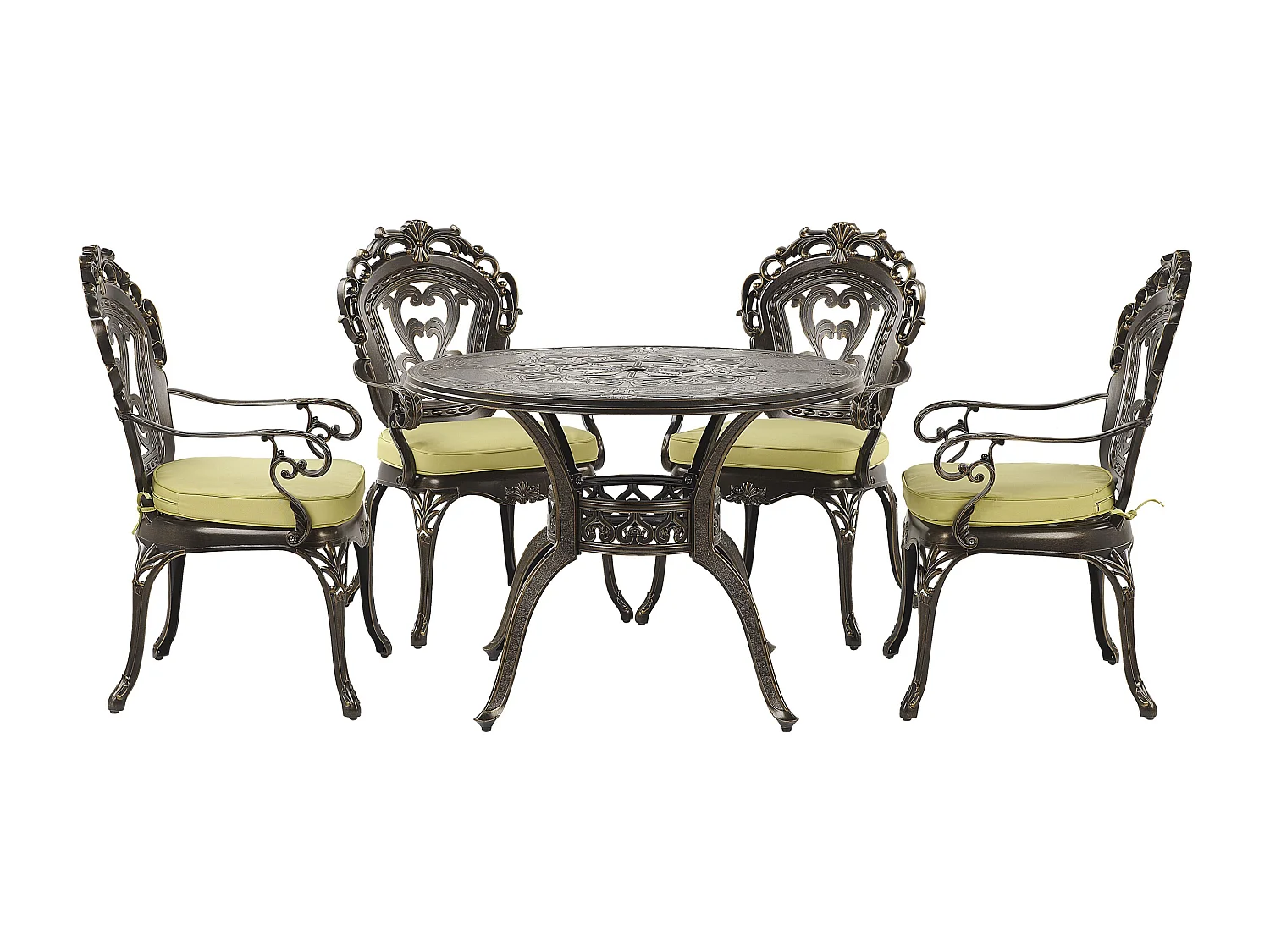 Salle à manger de jardin 4 places SAPRI avec coussins Métal Marron foncé