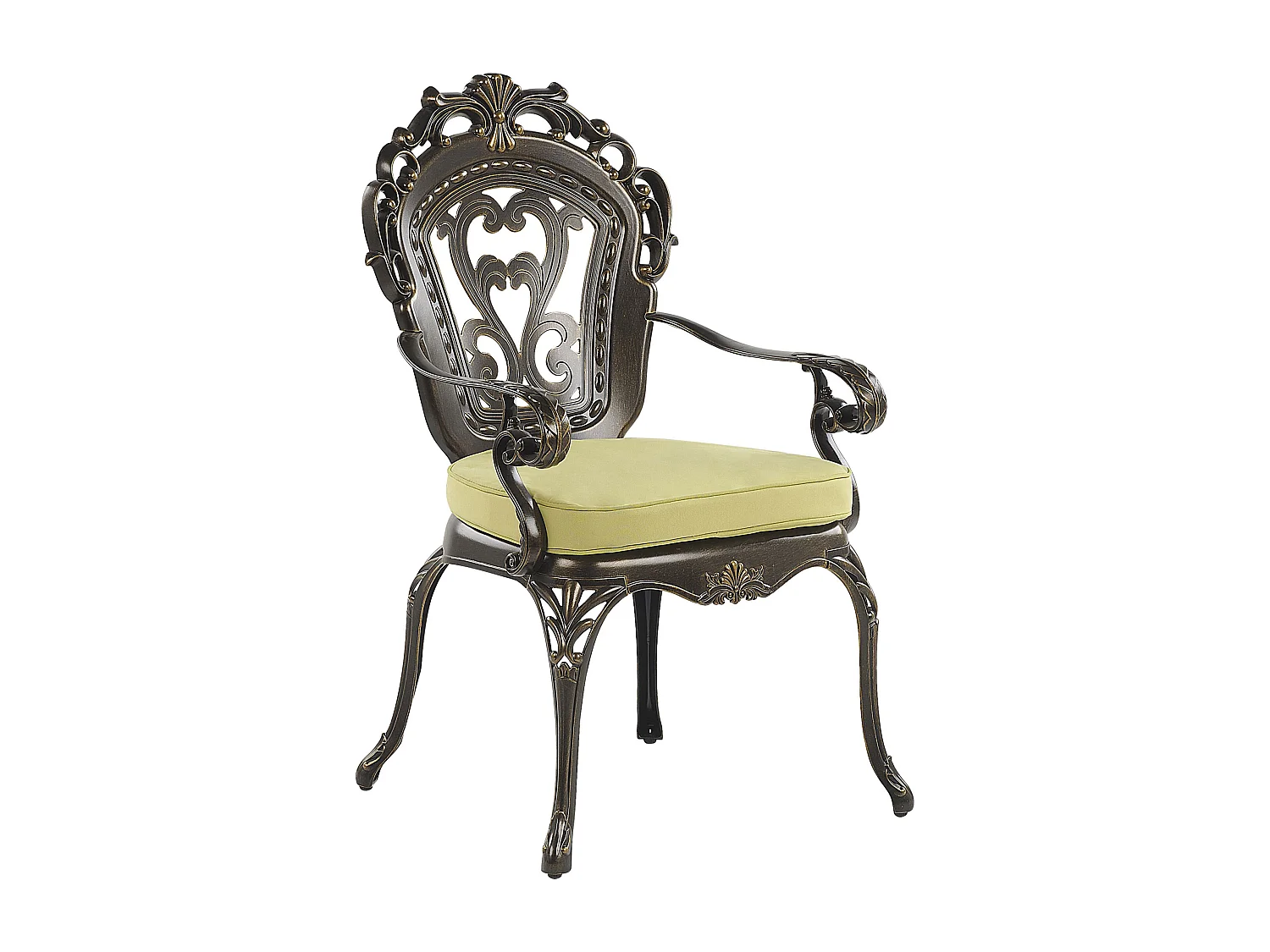 Salle à manger de jardin 4 places SAPRI avec coussins Métal Marron foncé