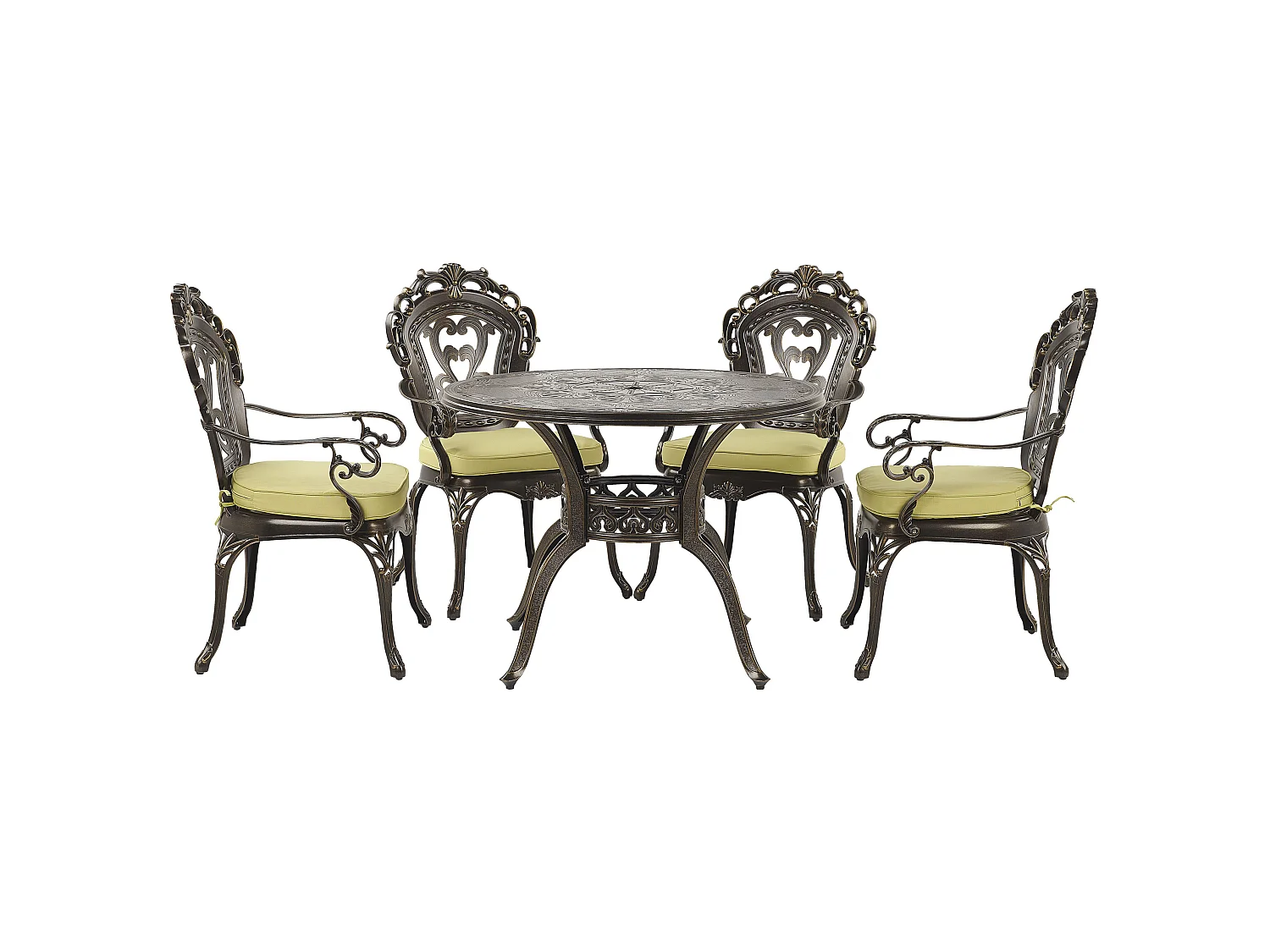 Set da pranzo da giardino 4 posti SAPRI con cuscini Metallo Marrone scuro