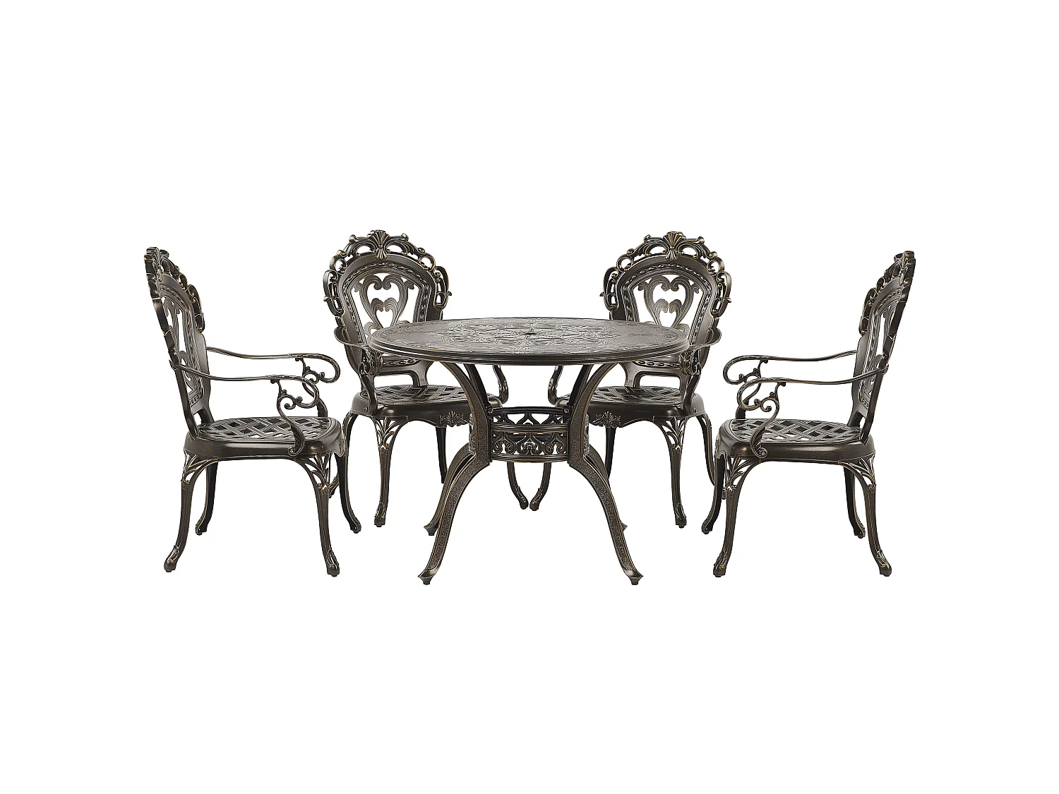 Set da pranzo da giardino 4 posti SAPRI con cuscini Metallo Marrone scuro