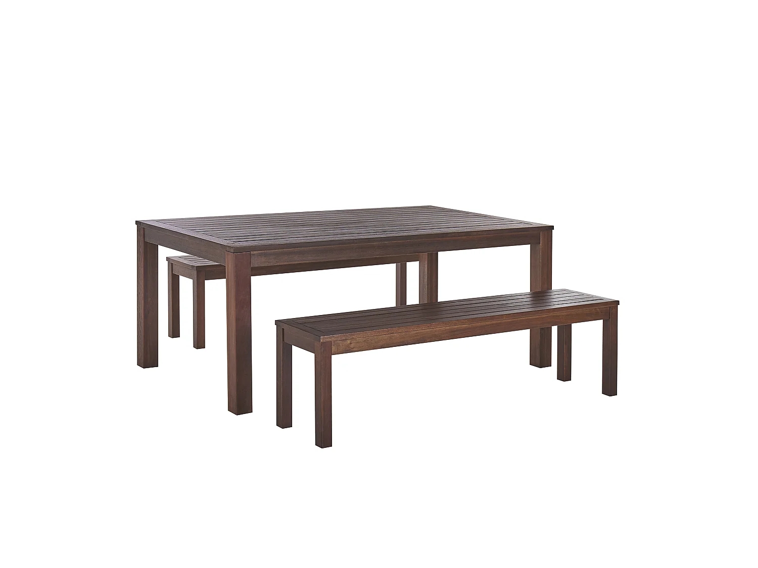 Set da pranzo da giardino con panche 6 posti TUSCANIA Legno d'eucalipto Marrone scuro