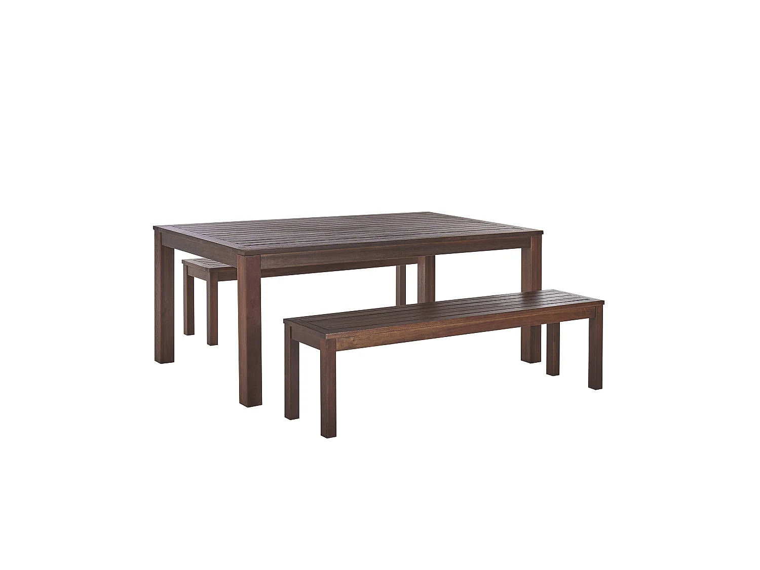 Gartenmöbel Set mit Bänken 6-Sitzer TUSCANIA Eukalyptusholz Dunkelbraun