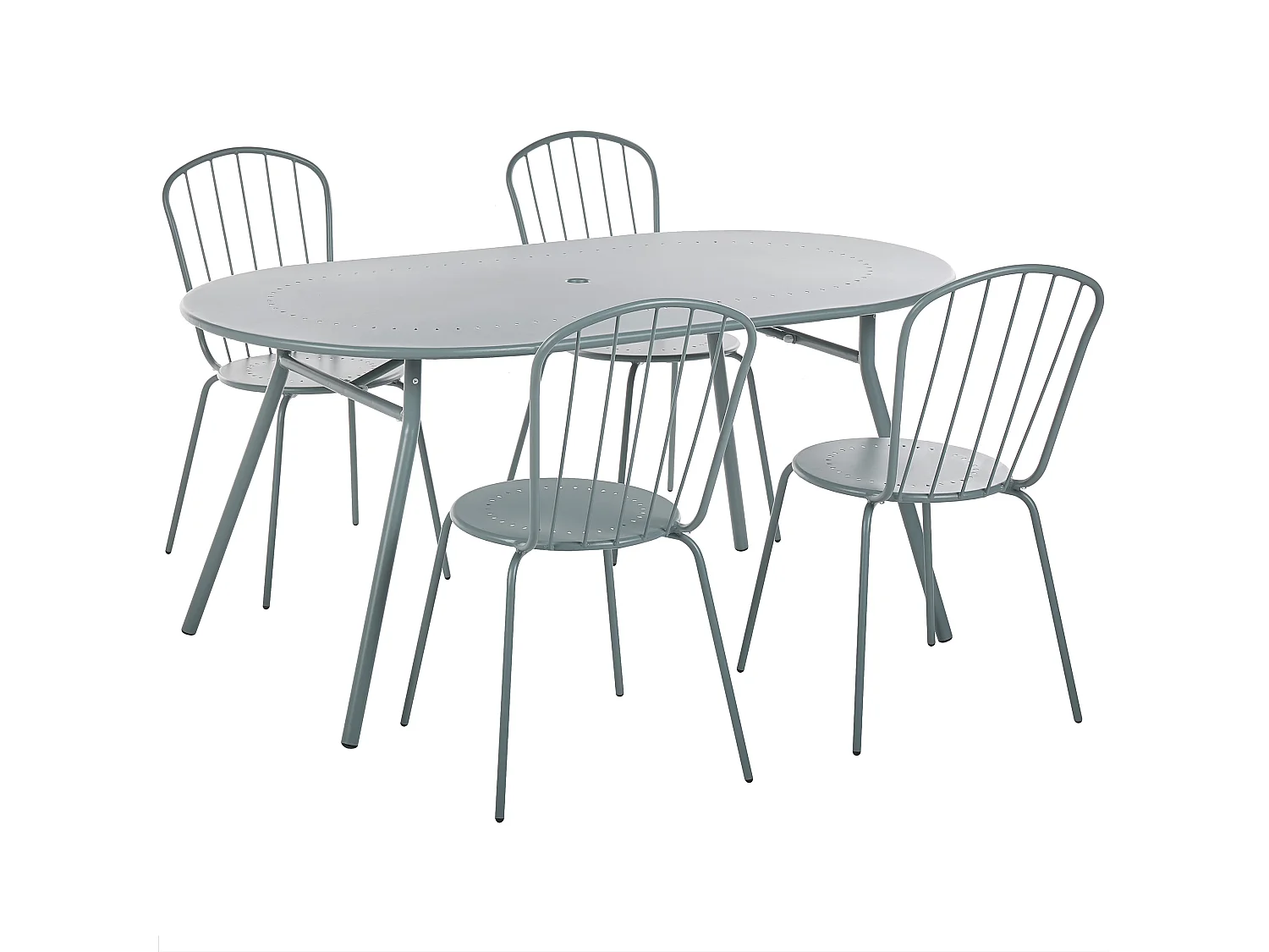 Set da pranzo da giardino 4 posti CALVI Metallo Azzurro