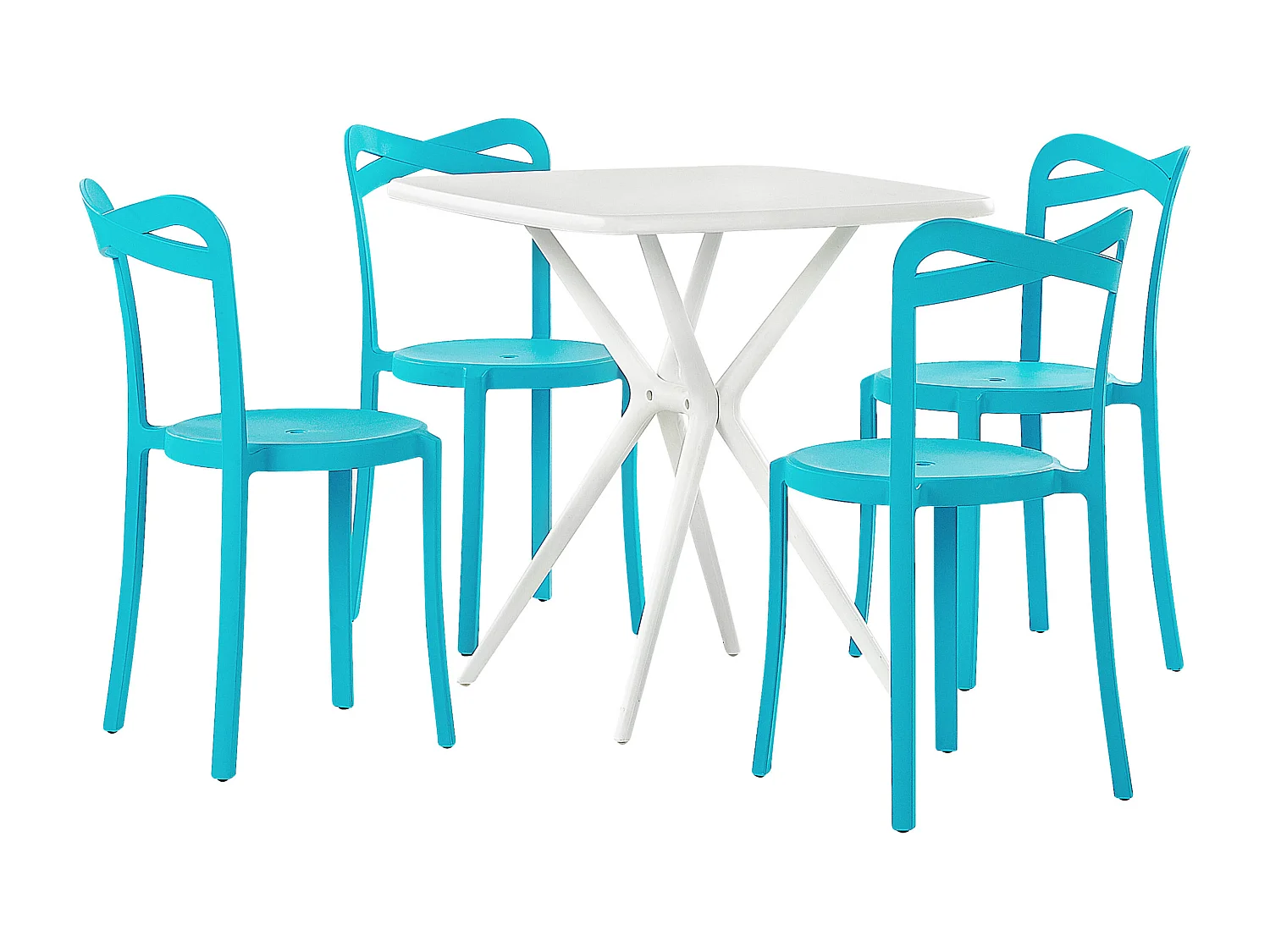 Salle à manger de jardin 4 places SERSALE/CAMOGLI Turquoise