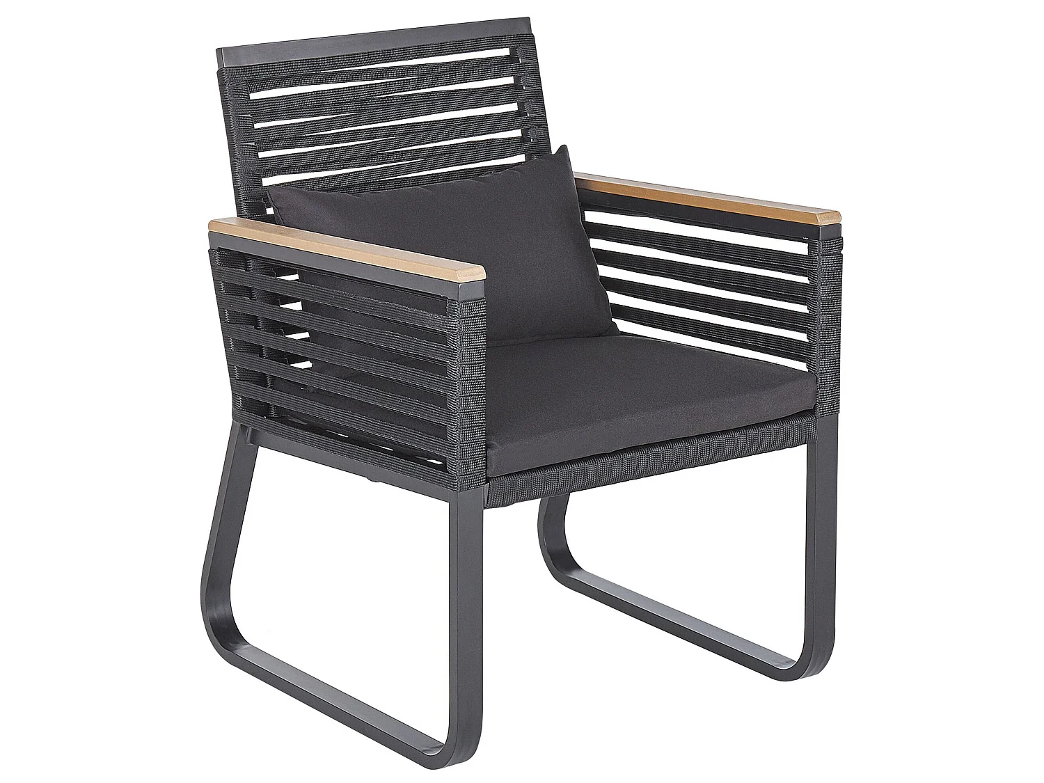 Zestaw ogrodowy dla 4 osób CANETTO z poduszkami Metal Czarny