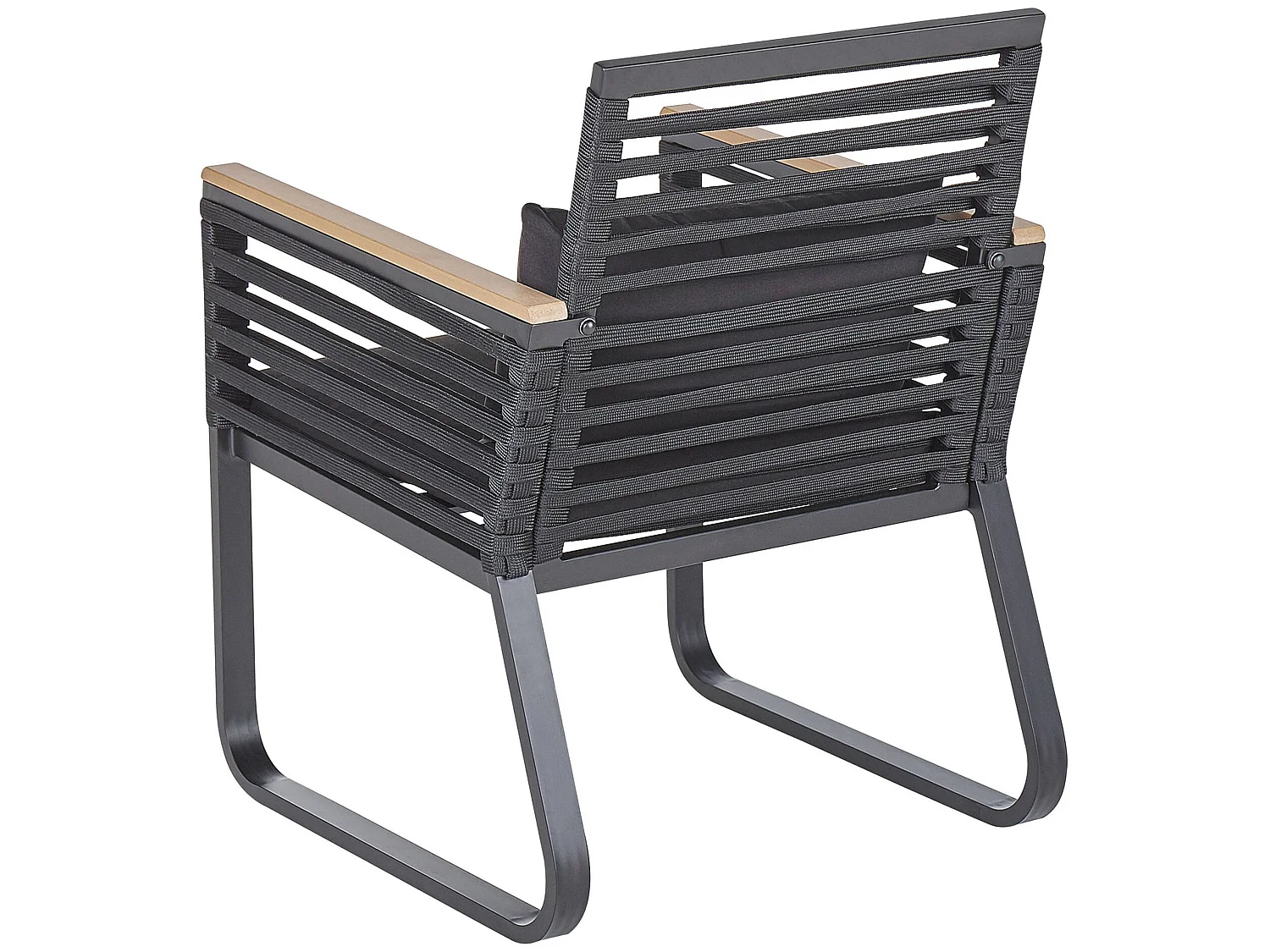 Zestaw ogrodowy dla 4 osób CANETTO z poduszkami Metal Czarny