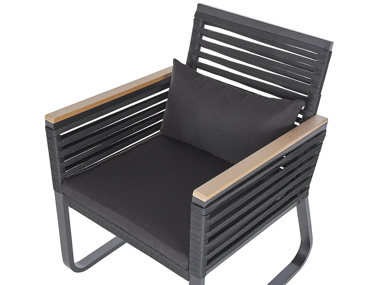 Zestaw ogrodowy dla 4 osób CANETTO z poduszkami Metal Czarny