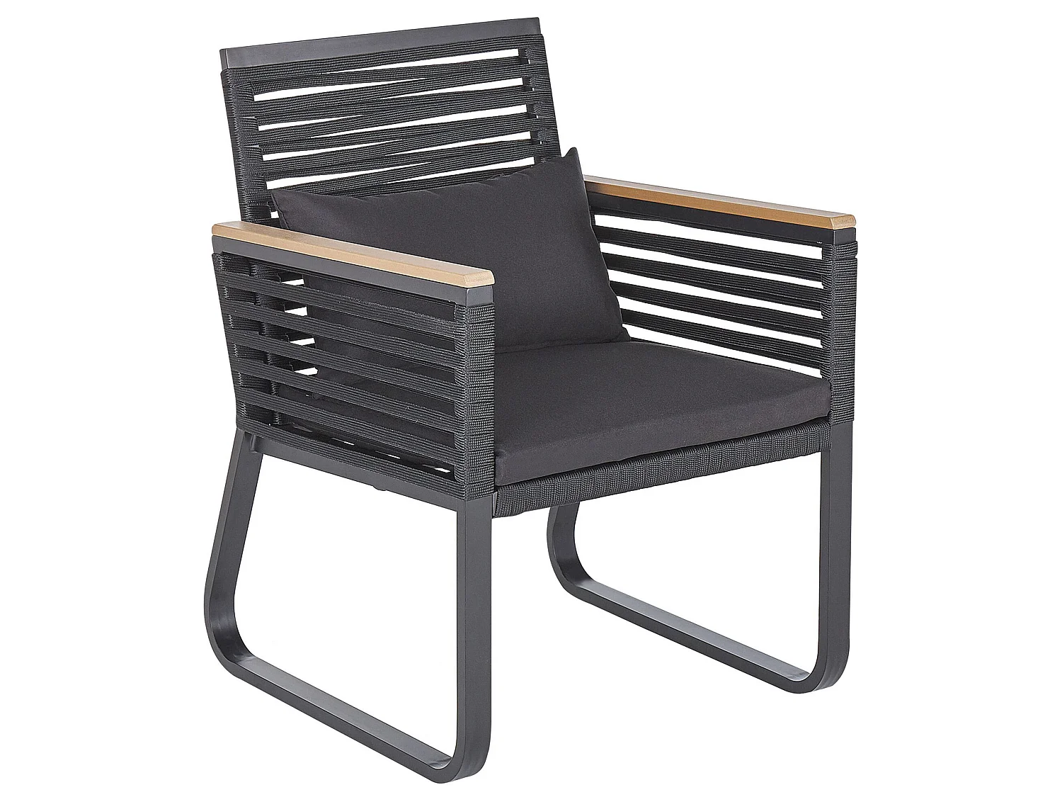 Zestaw ogrodowy dla 4 osób CANETTO z poduszkami Metal Czarny