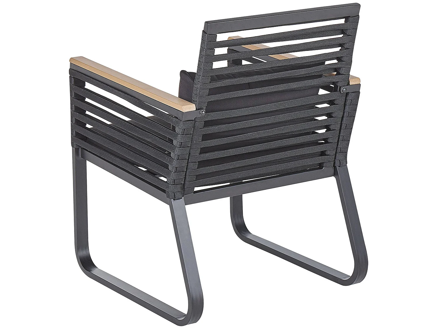 Zestaw ogrodowy dla 4 osób CANETTO z poduszkami Metal Czarny