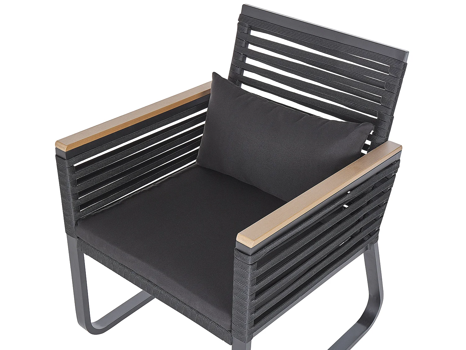 Zestaw ogrodowy dla 4 osób CANETTO z poduszkami Metal Czarny