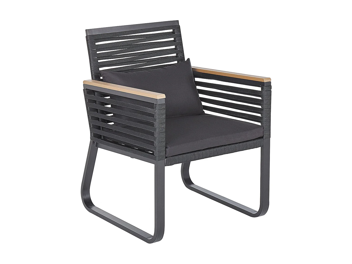 Tuinset 4-zitter CANETTO met kussens Metaal Zwart