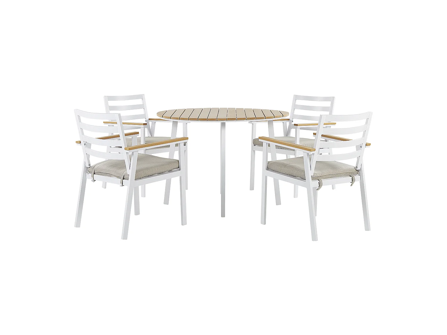 Set da pranzo da giardino 4 posti CAVOLI con cuscini Metallo Beige