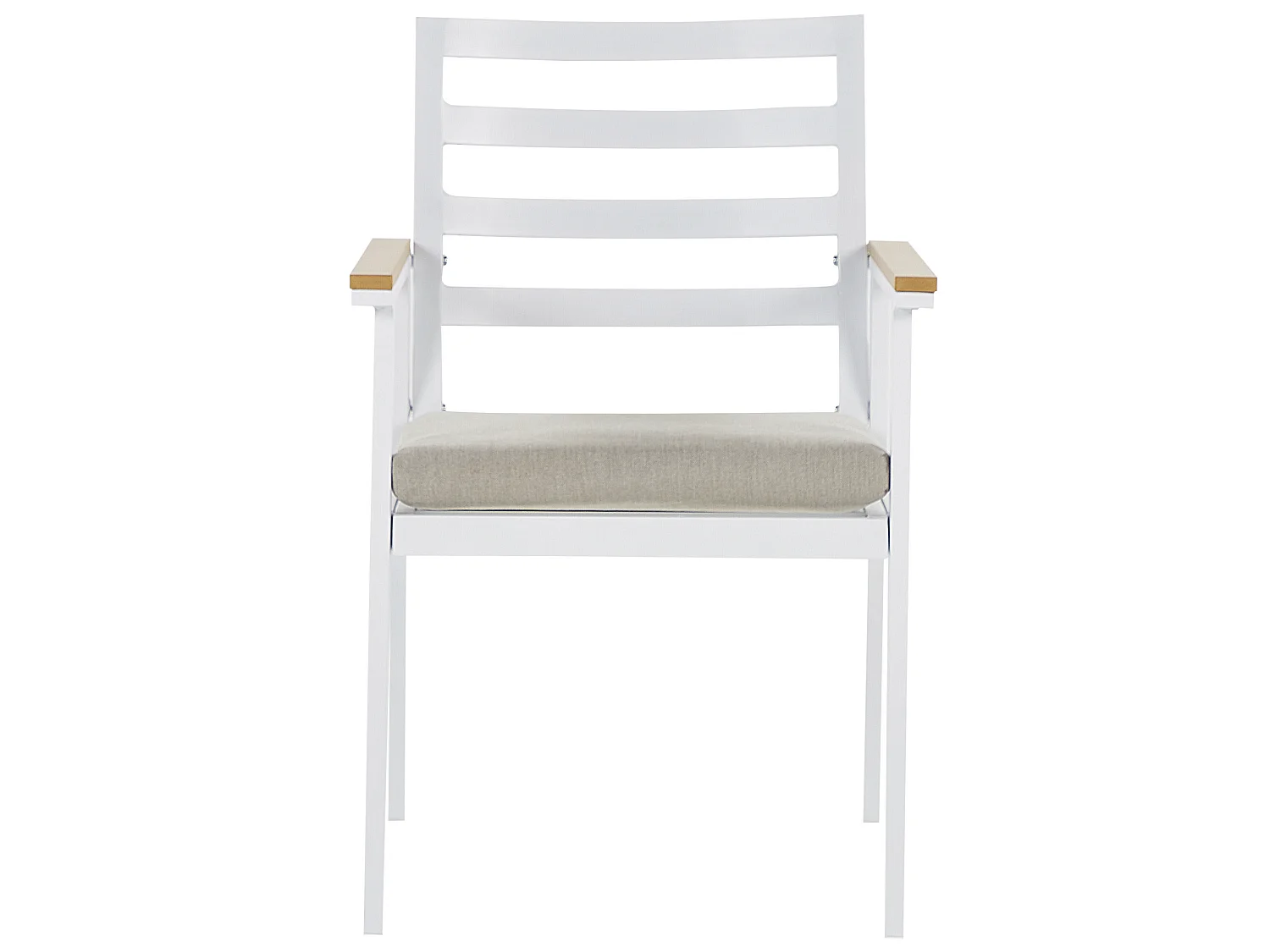 Salle à manger de jardin 4 places CAVOLI avec coussins Métal Beige