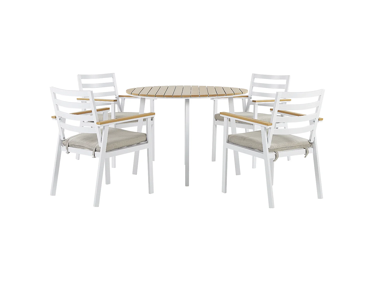 Zestaw ogrodowy dla 4 osób CAVOLI z poduszkami Metal Beżowy