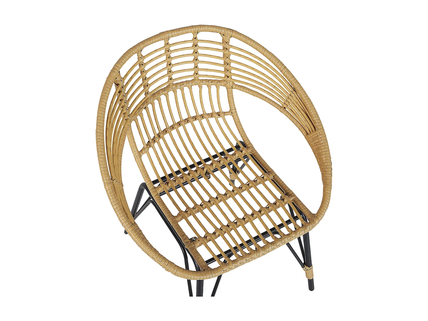 Zestaw mebli balkonowych z poduszkami PELLARO Technorattan Czarny