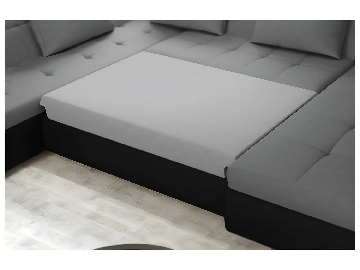 Canapé panoramique ANIXE convertible beige