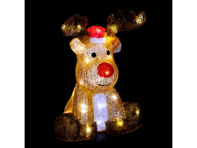 Déco lumineuse Renne 40 LED Blanc froid H 30 cm