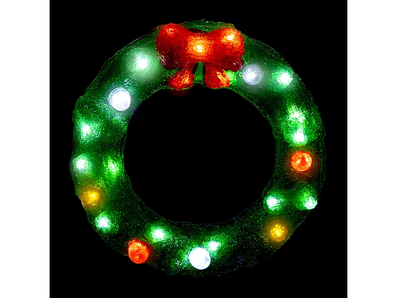 Déco lumineuse Couronne 25 LED Blanc froid D 29 cm