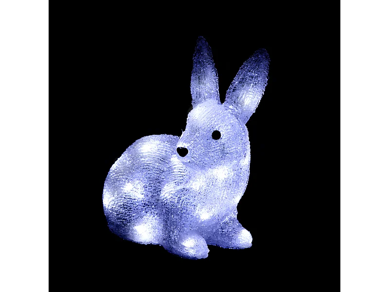 Déco lumineuse Lapin 30 LED Blanc froid H 28 cm