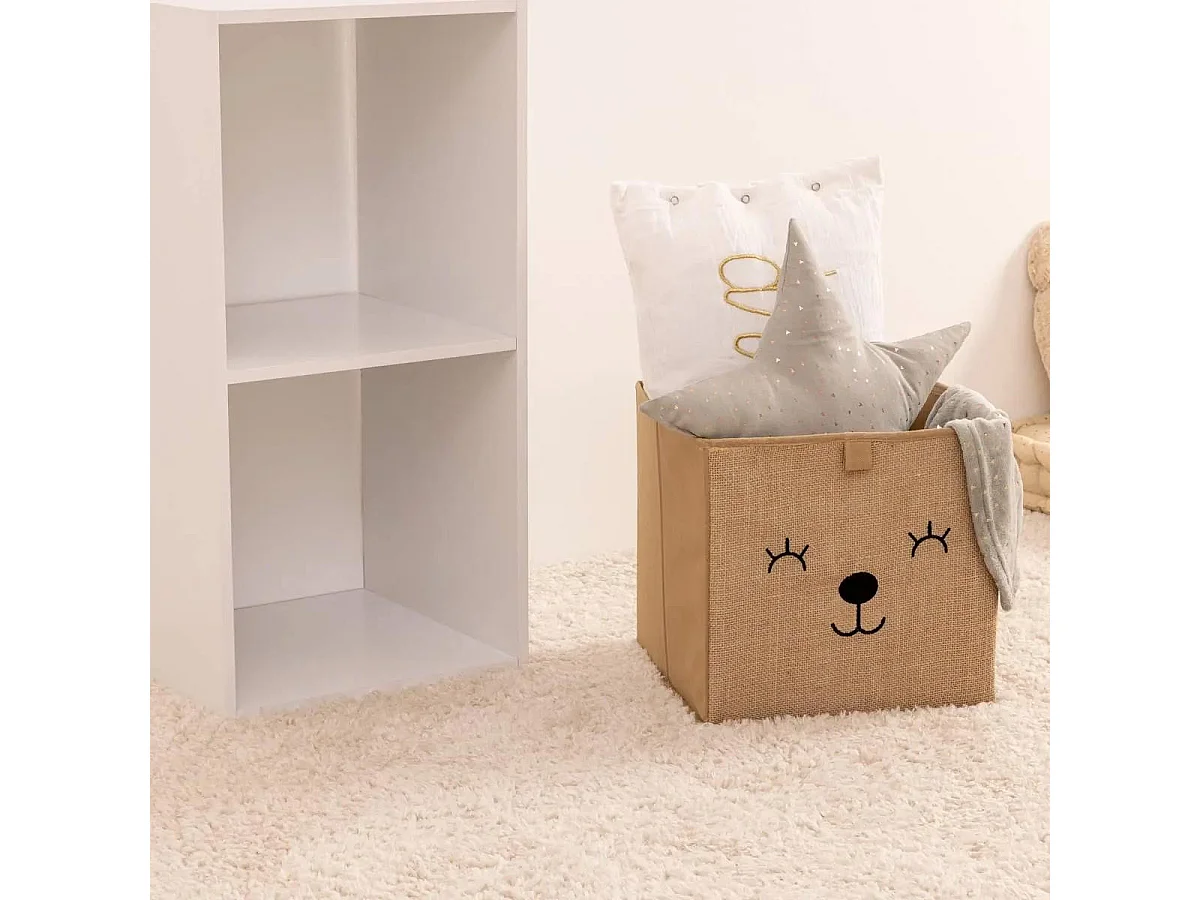 Boîte de Rangement Pliable "Animal" 29x29cm Marron