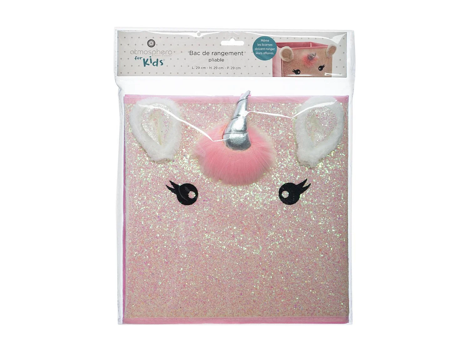 Scatola portaoggetti cartone rosa 31x29x29cm