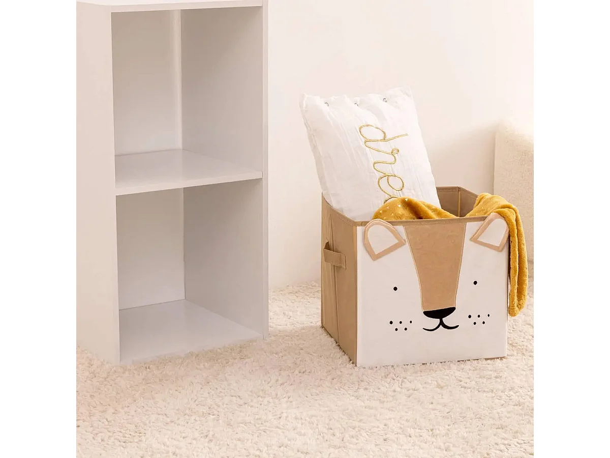 Boîte de Rangement Pliable "Lion" 29x29cm Jaune