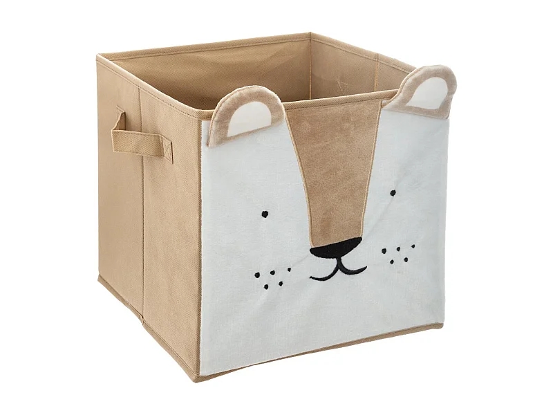 Boîte de Rangement Pliable "Lion" 29x29cm Jaune