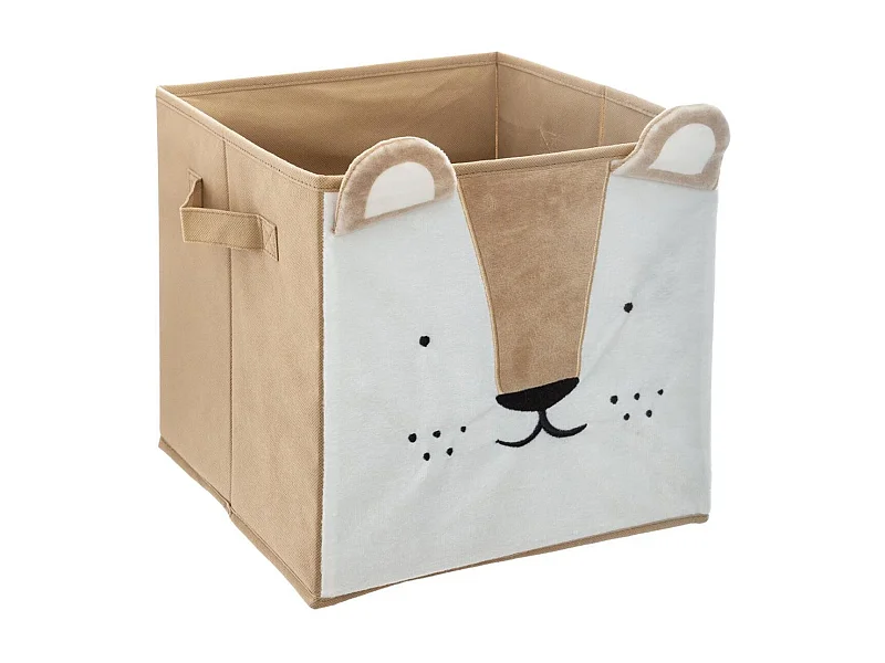 Boîte de Rangement Pliable "Lion" 29x29cm Jaune