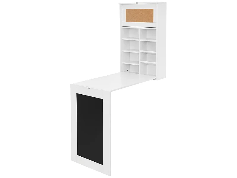 Mesa Plegable de Pared con Estante Escritorio Plegable Mesa Multifuncional Foldi