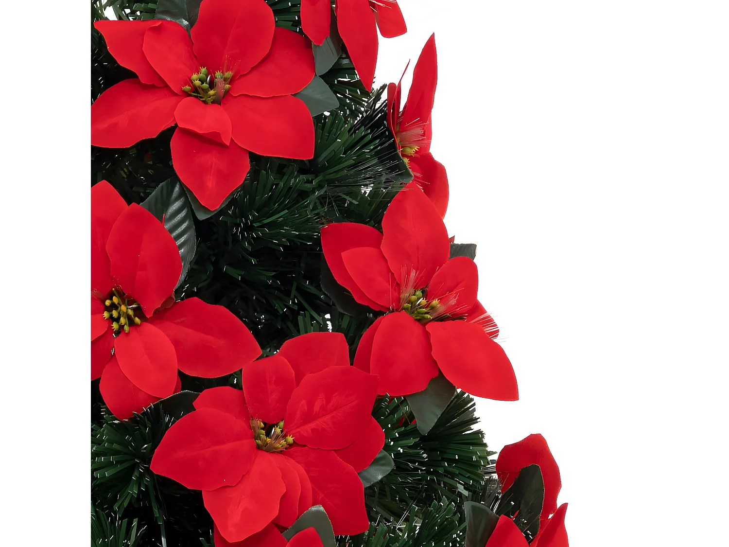 Sapin de Noël artificiel lumineux avec Fleurs de Poinsettias H 90 cm