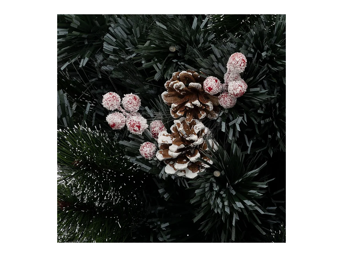 Sapin de Noël artificiel lumineux avec Pommes de Pin et Baies rouges H 90 cm